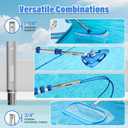 20 FT Telescopic Pool Pole, Aluminum Alloy Extension Pole with Flip-Lock & Screw Lock, Adjustable Pool Pole for Skimmer Nets, Brushes & Vacuum Heads
