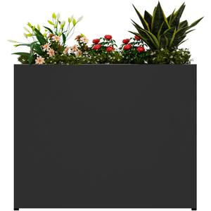 38" L x 10" W x 30" H Black Planter Box - Thickened Galvanized Steel with Weather-Resistant Coating, Heavy-Duty Raised Garden Bed for Outdoor Plants, Easy Assembly & Adjustable Feet