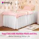 RIMELA Dorm Bed Skirt Twin XL 36 Inch Drop, Easy to Install Extra Long Wrap Around Elastic Dust Ruffle, White Bedskirt Solid Silky Fabric Machine Washable (Twin XL 80L x 39W & Twin 75L x 39W)
