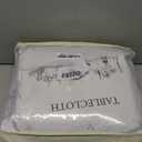 2 Pack White 60 inch Round Spandex Tablecloth, Washable Stretchy Fitted 5FT Round Tables,Elastic Edge with Skirt, Wrinkle-Free Table Cloths for Wedding Banquet Party Birthday Buffet