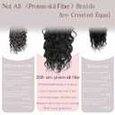 Boho Crochet Braids Close To Human Hair Pure Protein Silk Fiber 14 Inch Pre looped Goddess Box Braids with Three Soft Curls 9 Pack Bohemian Braids Crochet Hair for Black Women (1B,14Inch)