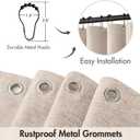 MIULEE Scalloped Shower Curtain Linen Textured with 12 Metal Hooks Cute Heavy Duty Washable Waterproof Thick Cloth Shower Curtains with Black Border for Bathroom Hotel Bathtub,W72*L72 Beige