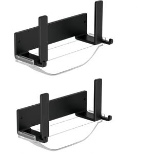 Wall-mounted Pot Lid Rack,Cutting Board Shelf,Self-adhesive Carbon Steel Pot Cover Storage Rack,with Drain Pan 2 Sets