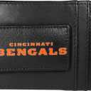 Siskiyou Sports NFL boys Logo Leather Cash and Cardholder (Slim, Black)