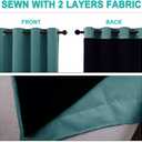 NICETOWN 100% Blackout Curtains 54 inches Long, Sea Teal, 1 Pair, 42 inches Width Each Panel, Double-Deck Completely Blackout Window Treatment Thermal Insulated Lined Drapes for Small Window
