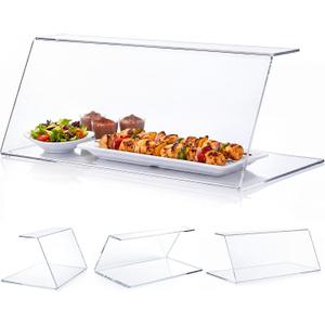 Briwooody Sneeze Guard for Counter Acrylic with Anti-slip Pads for Catering, Buffets, Restaurants, 23.62 x 12.2 x 9.45 Inches