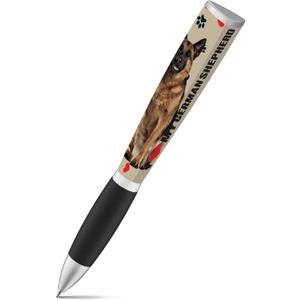 2 x ANINKABOVE German Shepherd Ballpoint Pen - 3-Sided Cute Writing Instrument, Fun Gift for Dog Lovers, Moms & Dads - Unique School & Office Supplies (1 Count)