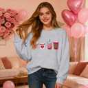 MYHALF Valentines Love Heart Sweatshirts: Womens Valentine Sweatshirts Casual Lovely Graphic Long Sleeve Pullover Tops