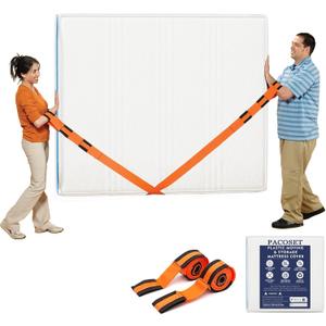 Mattress Bags for Moving and Storage with 2 Moving Straps,5 Mil Bed Mattress Cover for Moving with Dual Zippers Closure Reusable,Heavy Duty Waterproof Mattress Protector for Moving (Full)