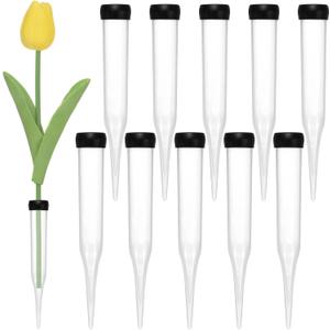 M METERXITY 30-Pack Floral Water Tubes, 4.3 Inch/ 11cm Plastic Floral Tubes with Rubber Caps for Flower Arrangements