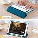 Akkerds Case Compatible with iPad 10.2 Inch 2021/2020/2019, for iPad 9th/8th/7th Generation Case with Pencil Holder, Protective with Soft TPU Back, Auto Sleep/Wake Cover, PeacockBlue