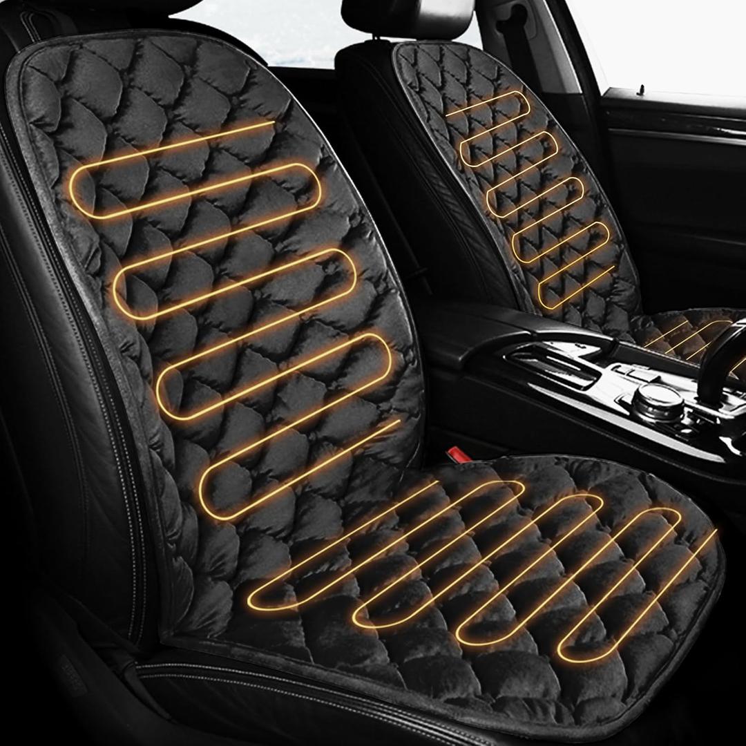 Jokuye 1 Pack Car Seat Cushion Comfortable Seat Cover for Cars, Full Back and Seat Cushion for Driver and Passenger-Black