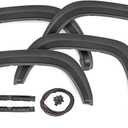 Rough Country Sport Fender Flares for Toyota Tacoma (2016-2023) - 1" Tire Coverage, 5.75" Height, UV-Resistant ABS, Paintable Matte Black