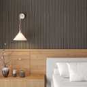 CHIHUT Large Roll Flexible Wall Panels Peel and Stick 3D Foam Wood Paneling Self Adhesive Greyish Walnut Brown Wooden Slat Wallpaper for Study Room Office Thick PVC Stick on Wall Panels 24"x197"