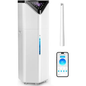 AERZY 5Gal Smart Humidifier Large Room up to 2800ft, 1000mL/h, APP & Remote Control, 180 Auto Rotating Nozzle, 24H Timer, 60H Supersized Cool Mist Humidifiers for Whole House Home Office Plants