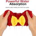 2 Pack Super Absorbent Hair Towel Wrap for Wet Hair, Super Absorbent & Quick-Drying, Thickened Soft Bow Tie Towels for Wet Hair (Red & Pink)