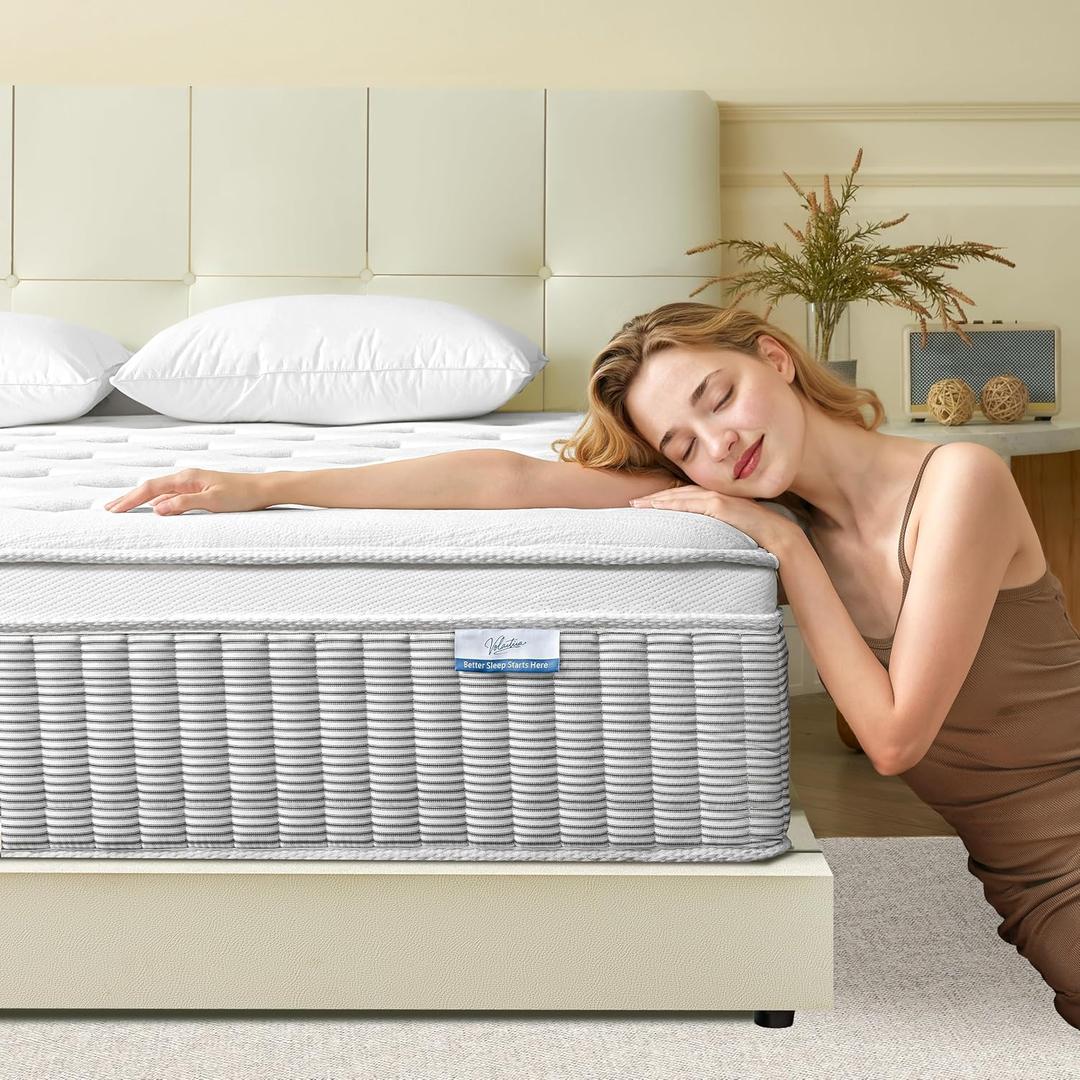 Twin Mattress, 10 Inch Memory Foam Hybrid Mattress in a Box with Pocket Springs for Motion Isolation, Pressure Relief, Medium Firm, CertiPUR-US