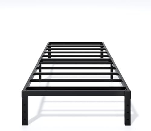 LUMUNANCE Metal Bed Frame Twin Size - 12 Inch Heavy-Duty Twin Platform Bed Frame No Box Spring Needed, Easy Assembly, Noise-Free, Sturdy Mattress Foundation, Underbed Storage Space 2 Legs Missing