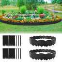 Vashly 20Ft Garden Edging 5.9 in Tall Landscape Edging 20 Pcs Garden Border Edging Plastic Flower Bed Edging Borders Lawn Edging with 20 Pcs Garden Stakes, Black
