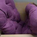 Blazing Needles Microsuede Tufted High Back Chair Cushion, 48" x 24", Ultra Violet