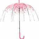 Clear Bubble Umbrella See Through, Rain & Windproof Umbrella for Weddings, Prom, Graduation and Outdoor Events - Automatic Open, Crook Handle, Clear Dome