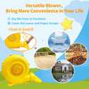 WELLFUNTIME 650W Yellow Air Blower for Inflatable Bounce House, Water Slide, Jumping Castle, Inflatable Screen and Inflatable Tent, Dual Use for Yard Leaf Blowing