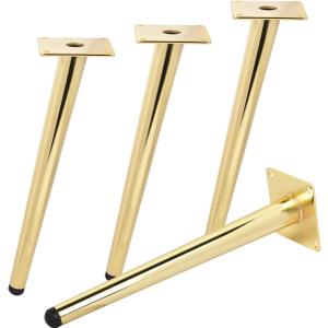 12 Inch Metal Furniture Legs,Tchosuz Heavy Duty Tapered Table Sofa Legs Couch Feet with Screws,Modern Furniture Replacements Feet for DIY Cabinet Cupboard Nightstand TV Bench Stand 4 Pieces Gold 30cm (12''/30cm, Gold-oblique)