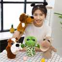 Plush Dog Puppy Open Mouth Hand Puppets Animal Toys Imaginative Pretend Play Storytelling