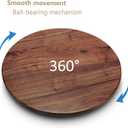 18 Inches Black Walnut Wood Lazy Susan, Solid Wooden Round Kitchen Turntable Rotating Tray