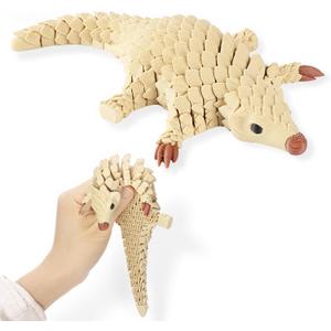 Yipintang 3D Printed Pangolin Desk Decor, 8.3" Reinforced Articulated Figure, Heavy-Duty Strong Joints, Poseable Scaled Collectible for Office Desk & Shelf Display, Unique Gift