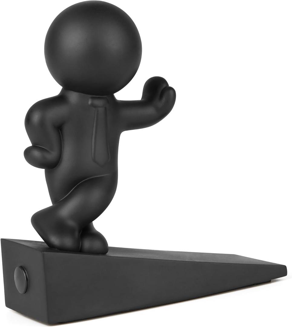 Cute Door Stop, Decorative and Sturdy, Well Designed Door Stopper, Effective to Hold Your Door Open, 1 Pack, Black (Patented)