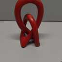 Continuous Looped Entwined Love Knot Sculpture Unique Modern Contemporary Dcor Hand-Crafted Soapstone Artisans of Kenya Genuine Human Hands Precious Gift (6 Inch, Red)