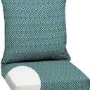 Arden Outdoor Foam Deep Seat Cushion Set, 24 in x 24 in, Weather-Proof, Rain-Proof, Fade Resistant Patio Cushion, Bottom and Back Cushion for Chair, Sofa, and Couch Alana Tile