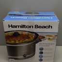 Hamilton Beach 7-Quart Portable Slow Cooker Serves 8+, Dishwasher Safe Crock, Lid Latch Strap for Travel, Brushed Silver