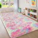Ophanie Rainbow Colorful Rugs for Living Room 5x8, Unicorn Fluffy Shag Fuzzy Plush Soft Carpets, Floor Shaggy Area Rugs for Bedroom, Carpet for Kids Girls Dorm Nursery Home Decor Aesthetic