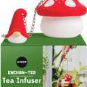OTOTO New Enchan-Tea Infuser - Gnome Tea Strainer, Mushroom Gifts, Cute Kitchen Accessories, Reusable Loose Leaf Steeper, Tea Accessories (Red)