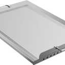 23" x 16" Universal Stainless Steel Cooking Griddle, Flat Top Plate Insert with Grease Groove and Handles for Gas and Charcoal Grills, Tailgating, Camping and Parties