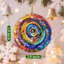 2 x Christmas Ornament, Xmas Decorations for Tree, Christmas Tree Ornaments, Hanging Ornaments for Home Decor, Holiday Ornament, Gifts for Art Lovers, Holiday Party Gifts, Xmas Gift Ideas - Rainbow Spiral