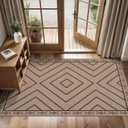 Tangsoo Easy Jute Rug 2x4 Rugs for Entryway,Machine Washable Outdoor Door Mat,Non-Slip Thin Indoor Floor Carpet Neutral Small Throw Rug for Kitchen Hallway Bedroom Front Porch