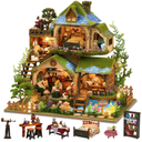 LogicTwist DIY Miniature House Kit with LED Lights, Forest Adventure Wooden Mini House Building Kit for Adults & Teens, Creative Crafts for Women, Friends & Hobbyists