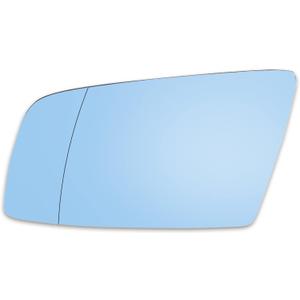 X AUTOHAUX Car Rearview Mirror Glass Replacement with Backing Plate Blue Heated Left Driver Side for BMW 550i 525i