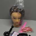 Mannequin Head with 100% Real Hair, 20"Nature Brown Cosmetology Manikin Head Hair Styling Hairdressing Practice Styling Training Doll Heads with Clamp Holder clips and comb
