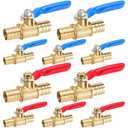 12 Pack 1/2 Inch Pex Shut off Valve, Pex Brass Ball Valve Full Port Shut-off Stop Fittings No Lead Brass Fittings
