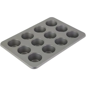 KitchenAid 12-Cup Nonstick Aluminized Steel Muffin Pan, Contour Silver