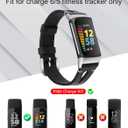 Wearlizer Compatible with Fitbit Charge 6/Charge 5 Bands - Slim Leather Watch Band Replacement Strap Accessories for Women & Men, Black