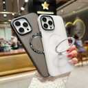 Case for iPhone 13 Pro Max Magnetic with Stand Ring, [Compatible with Magsafe] Lightweight and Translucent Matte Back Shockproof Protective Case Men Women Purple