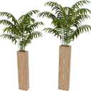 2 Pack Wooden Wall Planter  Handmade Boho Wall Vase for Flowers & Greenery | Rustic Modern Wood Wall Decor for Living Room, Bedroom, Bathroom & Office (Brown)