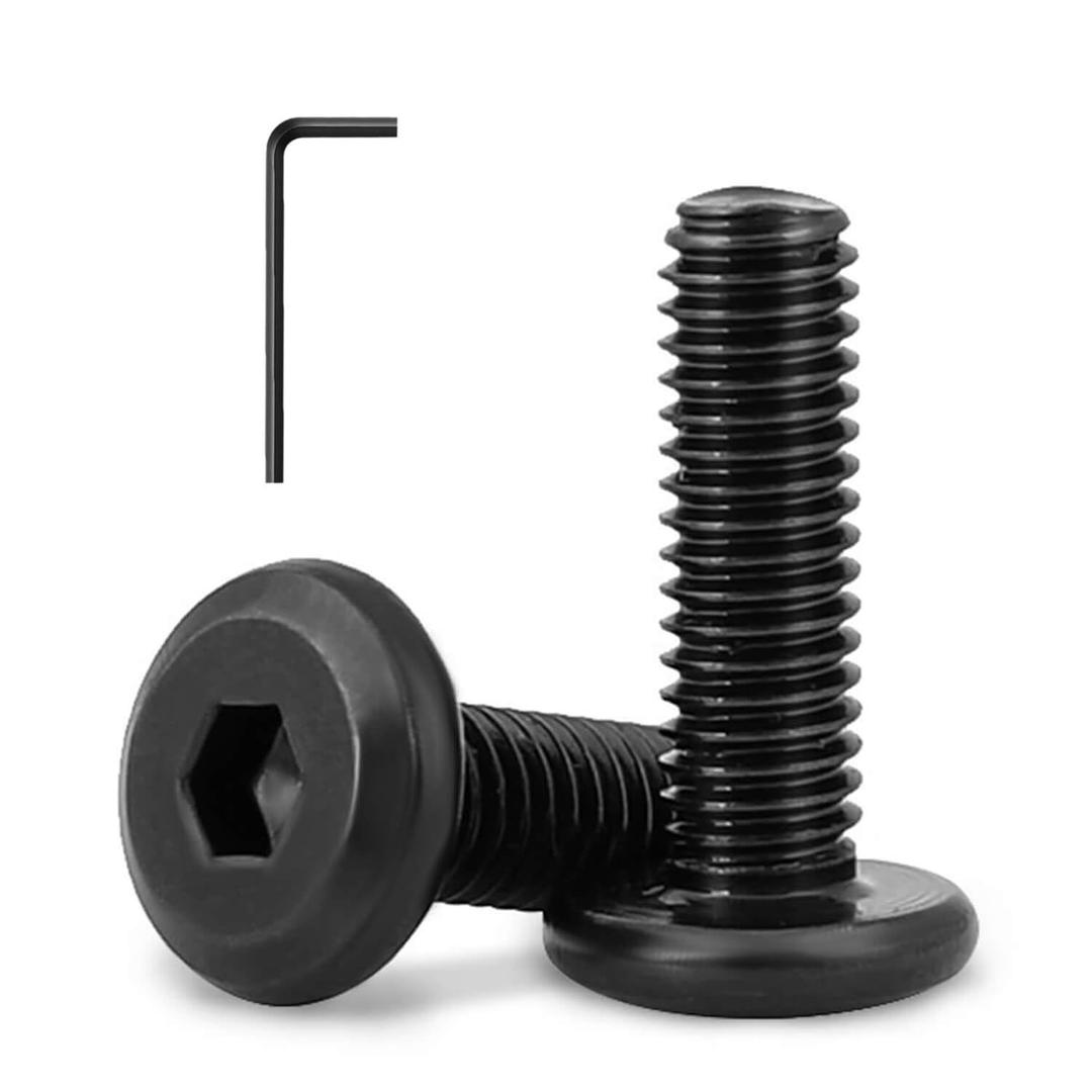 3/16-24 x 5/16" (50 Pack) Flat Head Hex Socket Cap Screws Bolts, Black Oxide 304 Stainless Steel 18-8, Hex Drive, Bright Finish, Fully Machine Thread