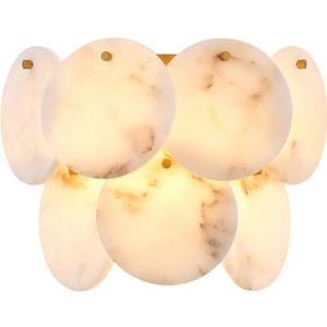 Modern Farmhouse Wall Sconces, Alabaster Sconce Lighting for Living Room, Marble Sconce Wall Light Fixtures for Bedroom Entryway Bathroom, 1 Pack