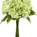 21In Light Green Artificial Hydrangea Flowers 5 Pcs Real Touch 3D Print Latex Flowers for Wedding Centerpieces Bouquets DIY Floral Decor Home Decoration with Stems